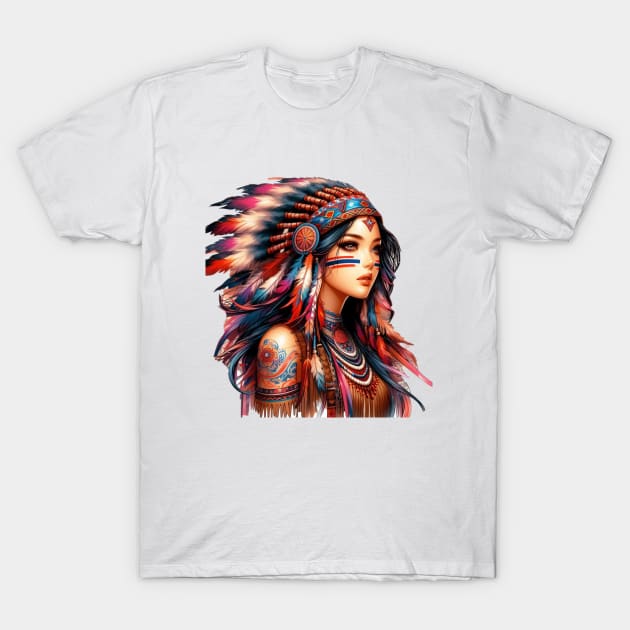 Native American Beauty, The Rising Sun | Catsie Cat T-Shirt by Catsie Cat